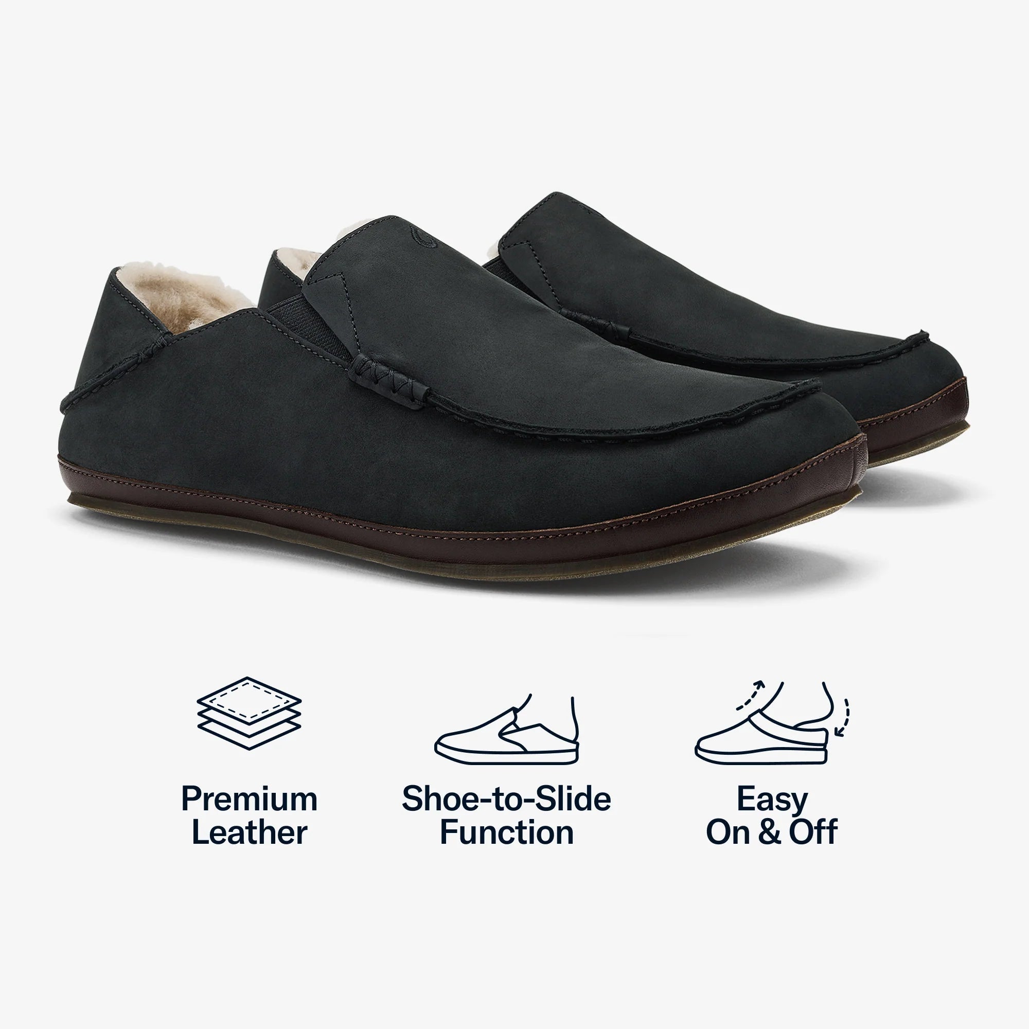 Moloā Slipper  -  Black / Dk Java